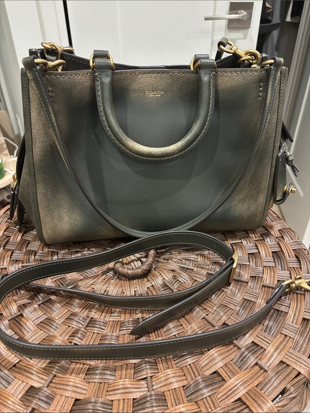 Authentic Coach Loved Leather (Green) Rogue 31